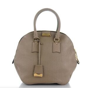 BURBERRY Heritage Grain Medium Orchard Bowling Bag Pale Taupe